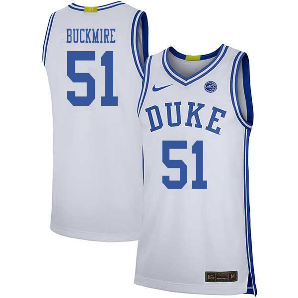 2020 Men #51 Mike Buckmire Duke Blue Devils College Basketball Jerseys Sale-White